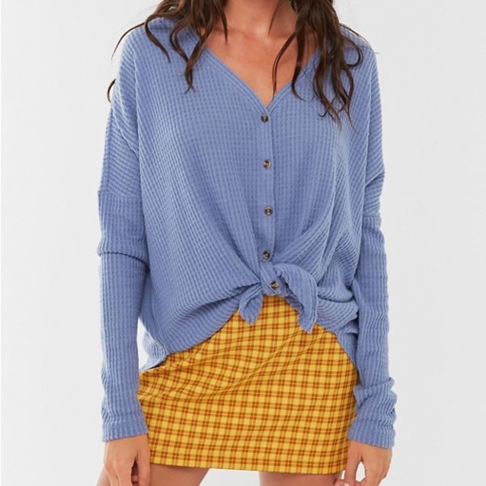 Urban Outfitters Jojo Oversized Thermal Cardigan in Bright Blue (XS) - Picture 5 of 10